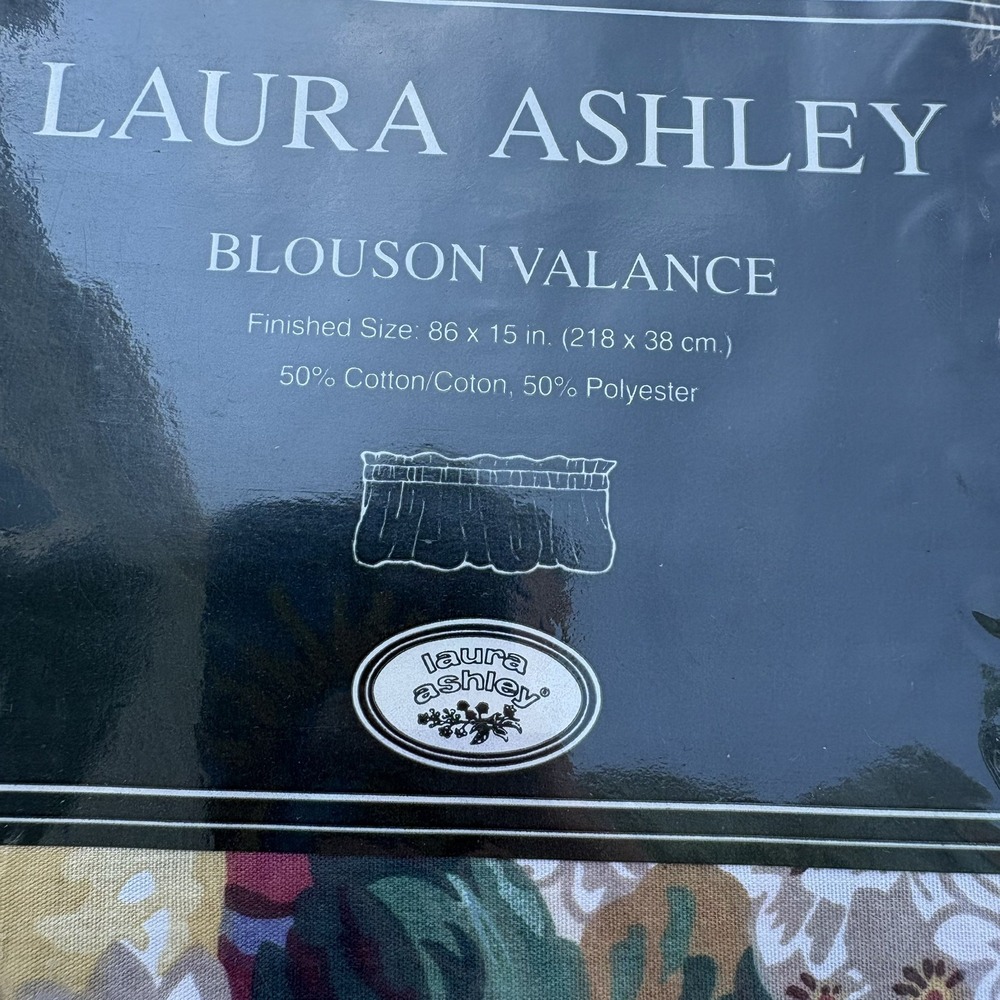 Vintage Laura Ashley Ashbourne Blouson Valance Window Treatment 86 x 15 - Picture 2 of 5